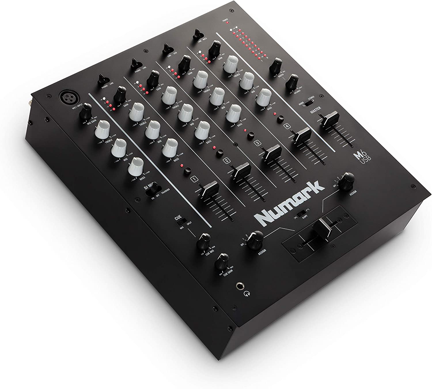 Numark M6 USB - 4-Channel DJ Mixer with Built-In Audio Interface